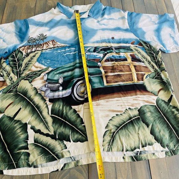 Vintage Tori Richard Short Sleeve Surf Woody Hawaiian Big & Tall Shirt 4XL (MM) - Picture 6 of 8